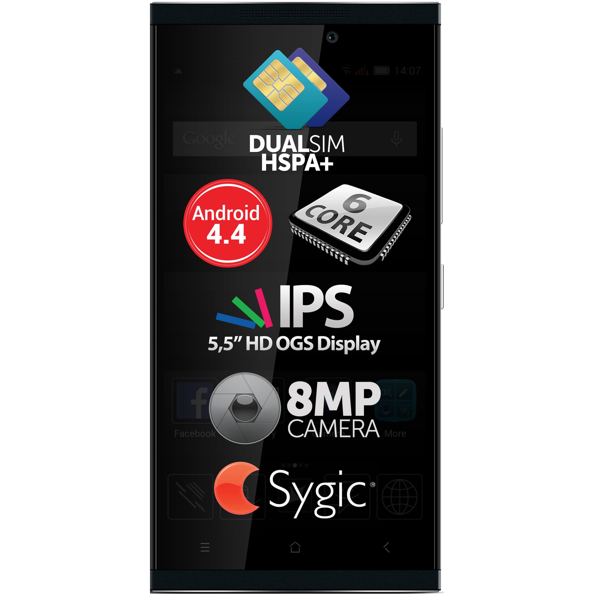  Telefon mobil Allview P7 Seon, 8GB, Dual SIM, Negru 