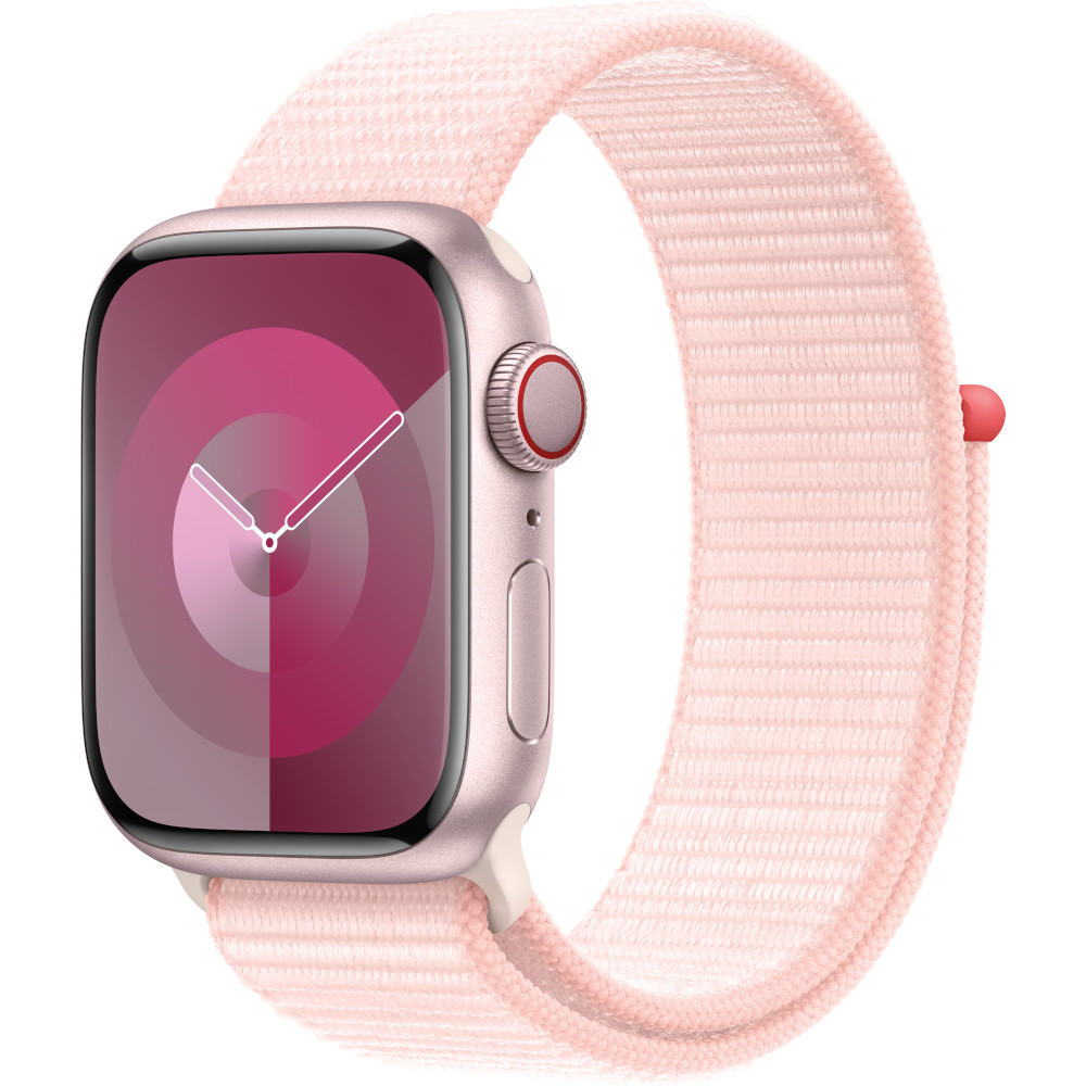 Apple Watch S9, Cellular, 41mm, Pink Aluminium Case, Pink Sport Loop