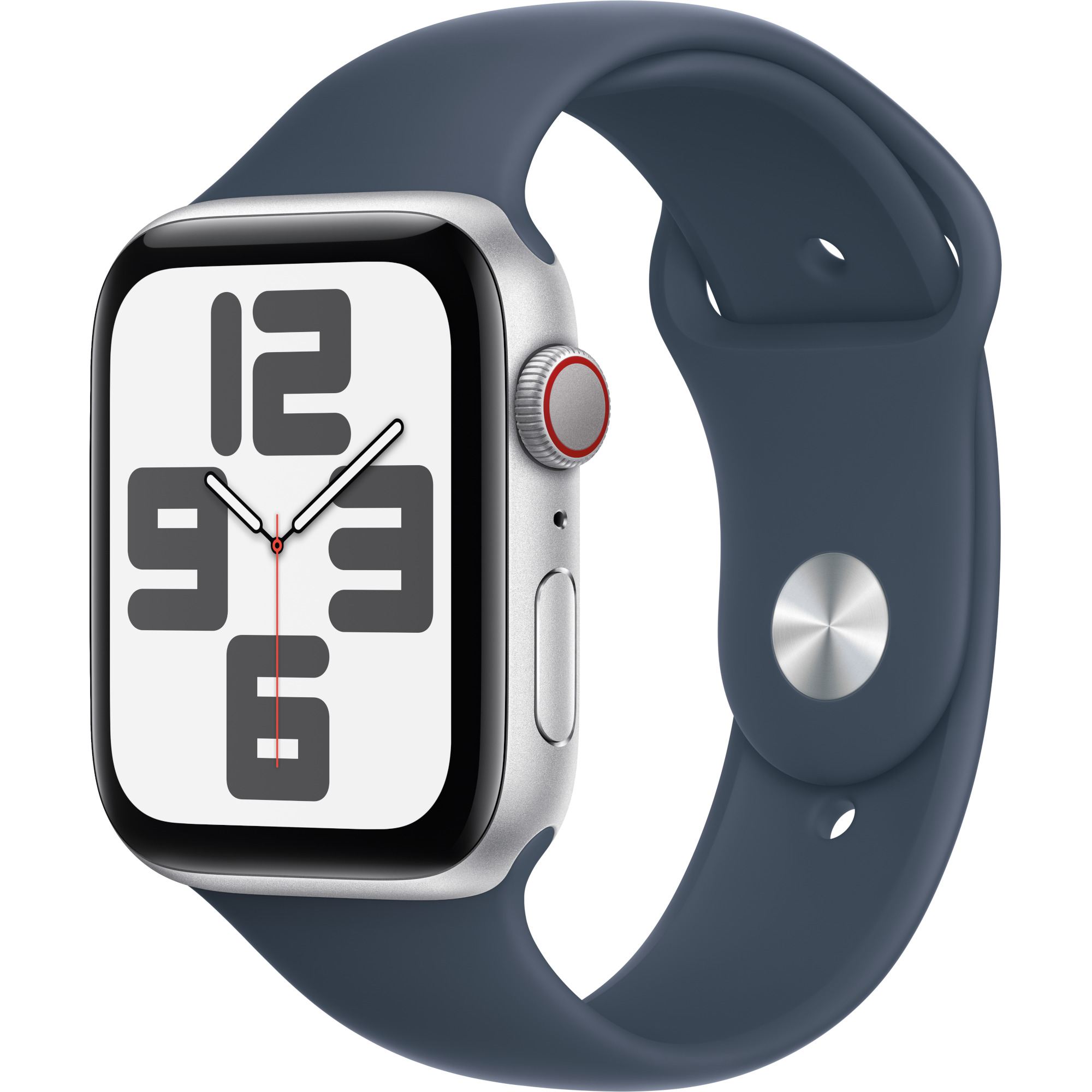 Apple Watch Se2 2023, Gps, Cellular, 44 Mm, Silver Aluminium Case, Storm Blue Sport Band, M/l