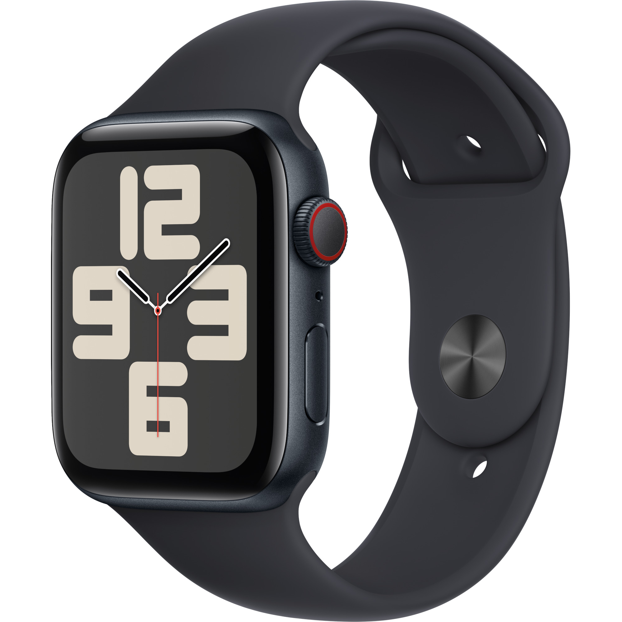 Apple Watch SE2 2023, GPS, Cellular, 44 mm, Midnight Aluminium Case, Midnight Sport Band, S/M