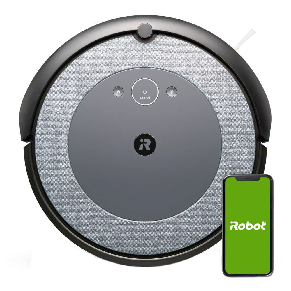  Aspirator robot iRobot Roomba I3 Cool 3152, 26W, 75 min, Li-ion, WiFi, App, 3-Stage Cleaning System, Senzor anti-cadere, 2 perii Multi Surface rotative, Gri 