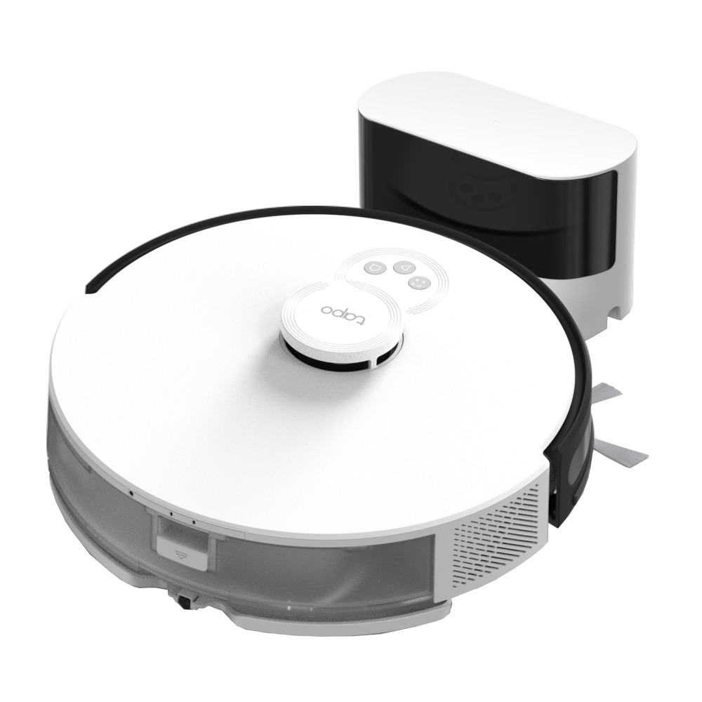 Aspirator robot TP-Link Tapo RV30, 4200 Pa, Mop integrat, Autonomie 5 ore, LiDAR, Control vocal, Alb