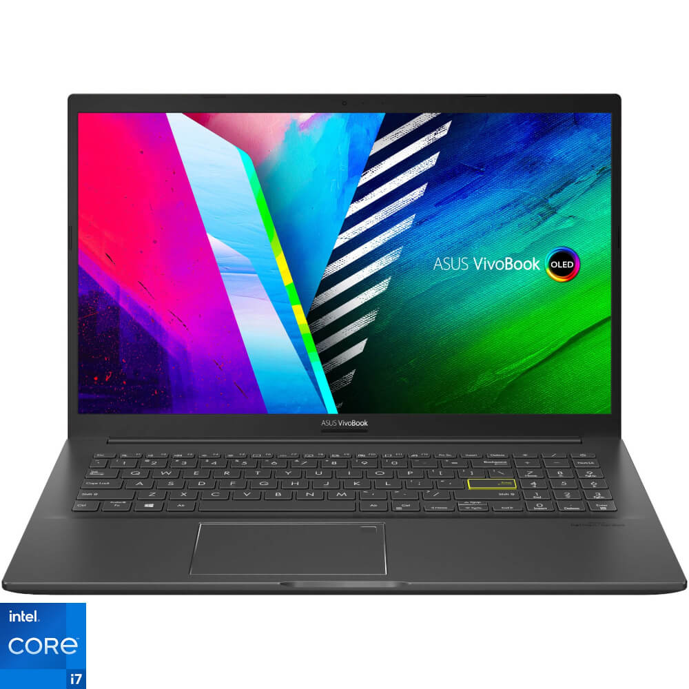  Laptop Asus Vivobook 15 K513EA-L12253, 15.6", Full HD, Intel Core i7 1165G7, 8GB RAM, 512GB SSD, Intel Iris Xe Graphics, No OS, Indie Black 