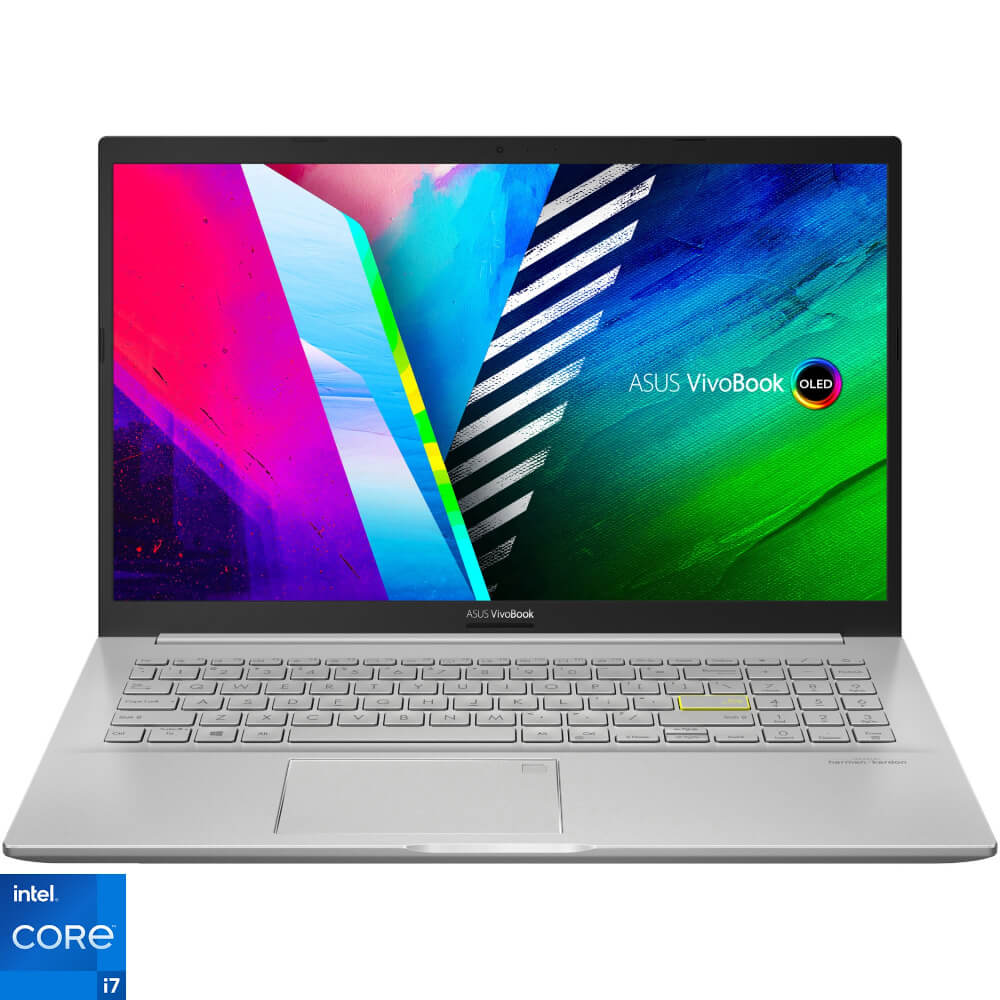  Laptop Asus Vivobook 15 K513EA-L12289, 15.6", Full HD, Intel Core i7-1165G7, 8GB RAM, 512GB SSD, Intel Iris Xe Graphics, No OS, Transparent Silver 