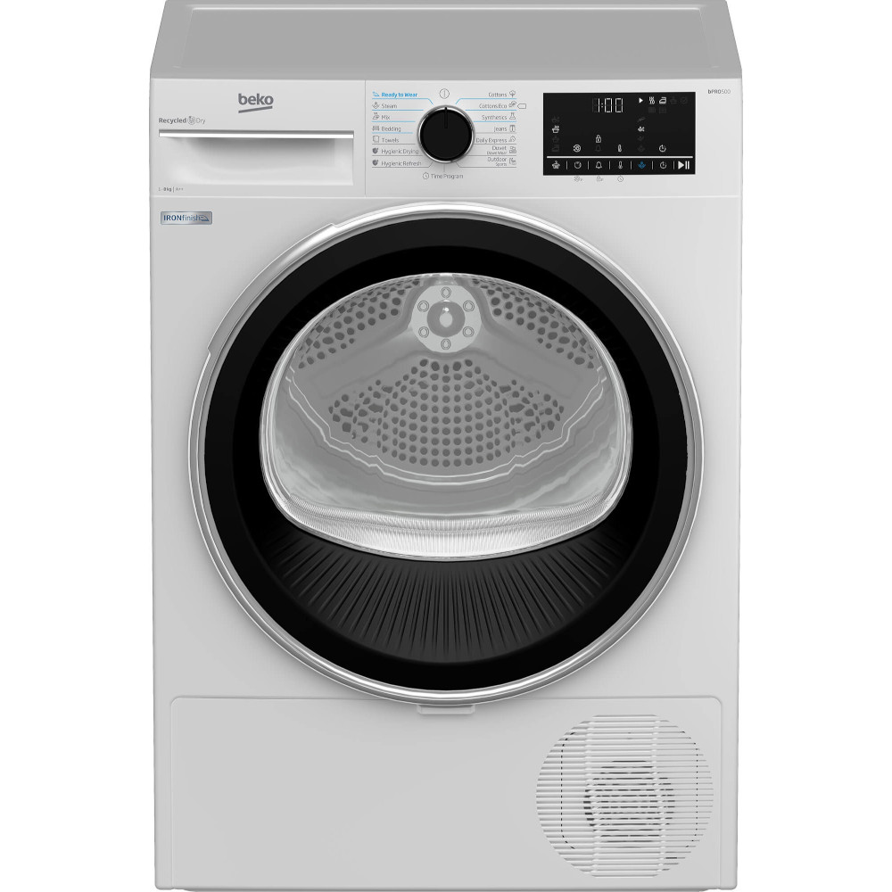 Uscator De Rufe Beko B5t68233, Pompa De Caldura, 8 Kg, 15 Programe, Clasa A++