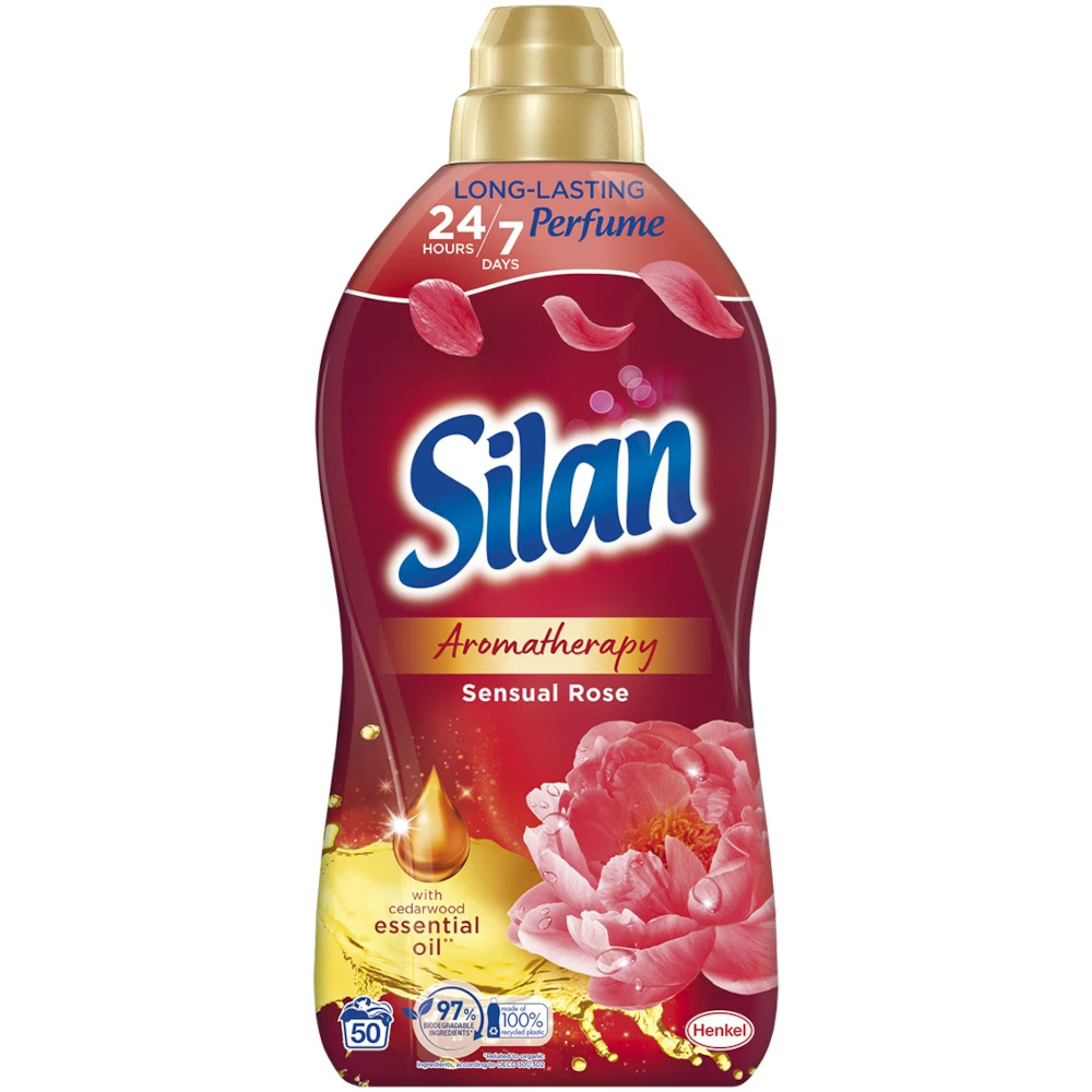Balsam de rufe Silan Aroma Therapy Sensual Rose, 50 spalari, 1100 ml