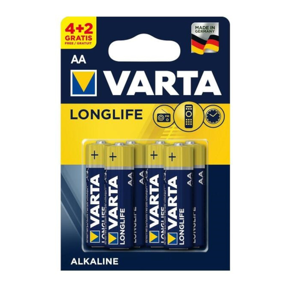  Baterie Varta Longlife AA alcaline, 6 buc 