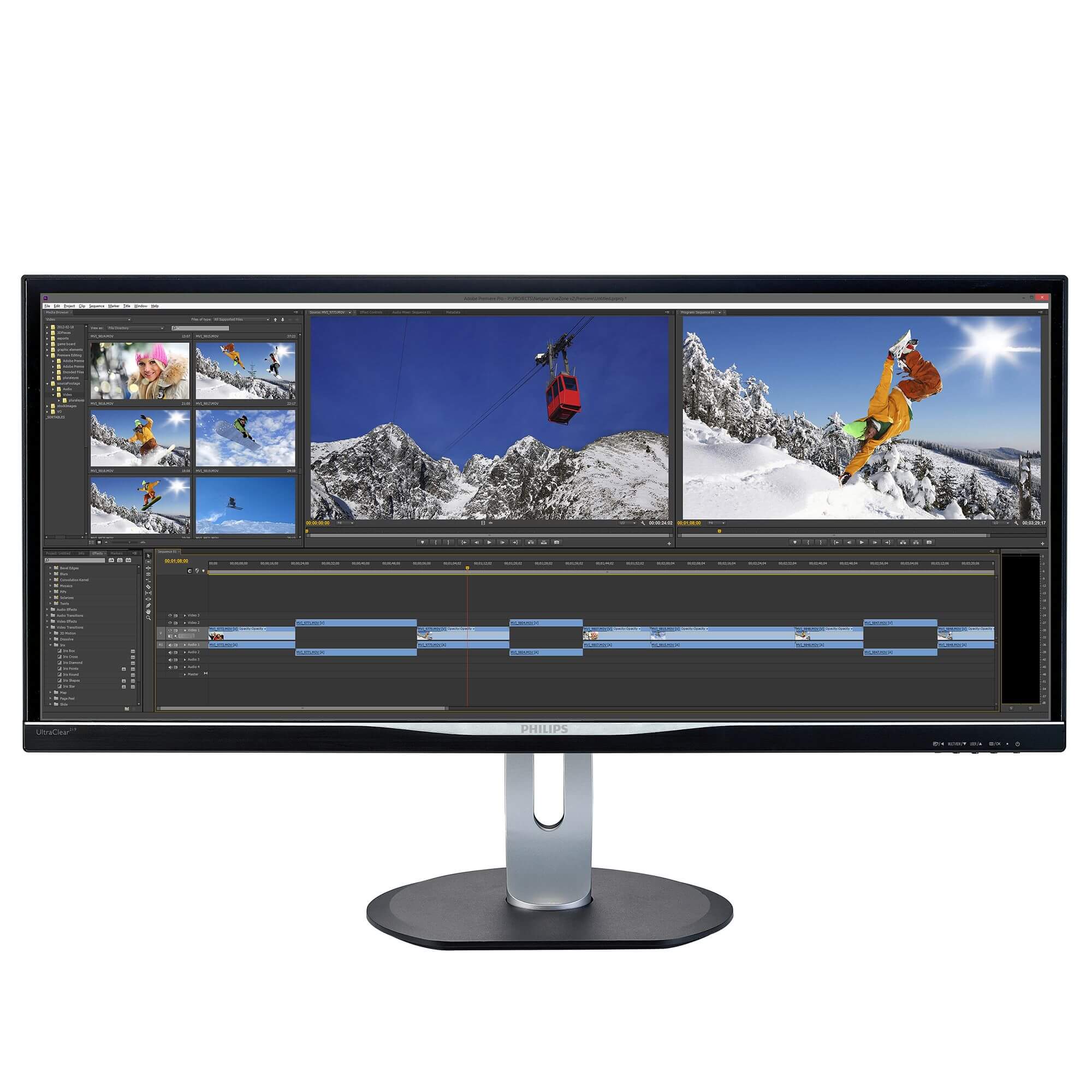  Monitor LED Philips BDM3470UP/00, 34", 2K WQHD (2560x1440),&nbsp;Display Port, HDMI, DVI, USB, Flicker Free, Boxe, Negru 
