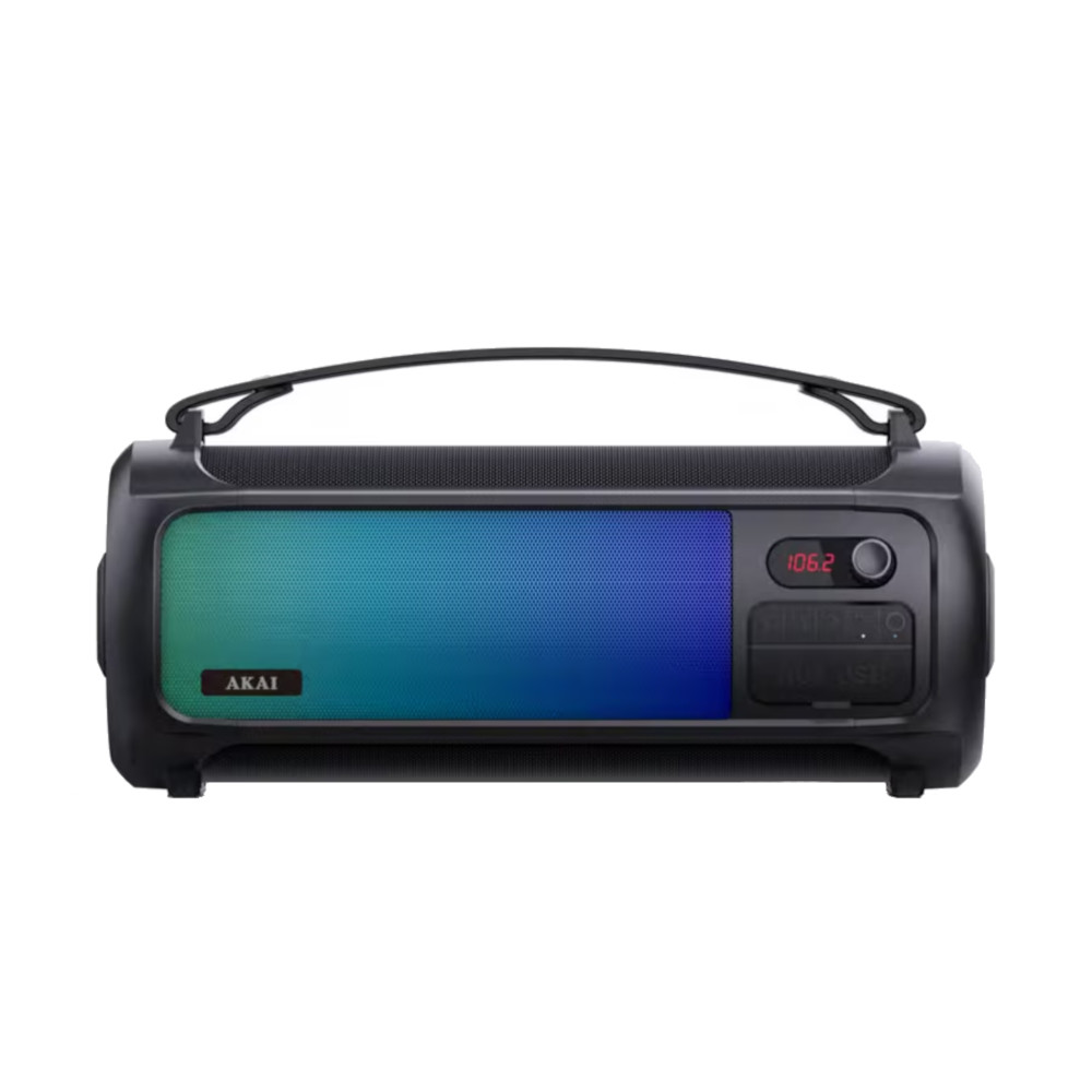 Boxa portabila Akai ABTS-35, RGB, Bluetooth, FM Radio, 10W, Negru