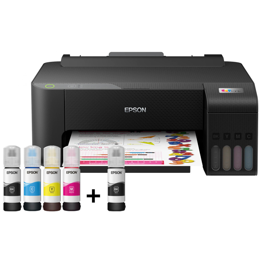  Imprimanta Epson L1210 EcoTank, A4, Monocrom, Color, Negru  