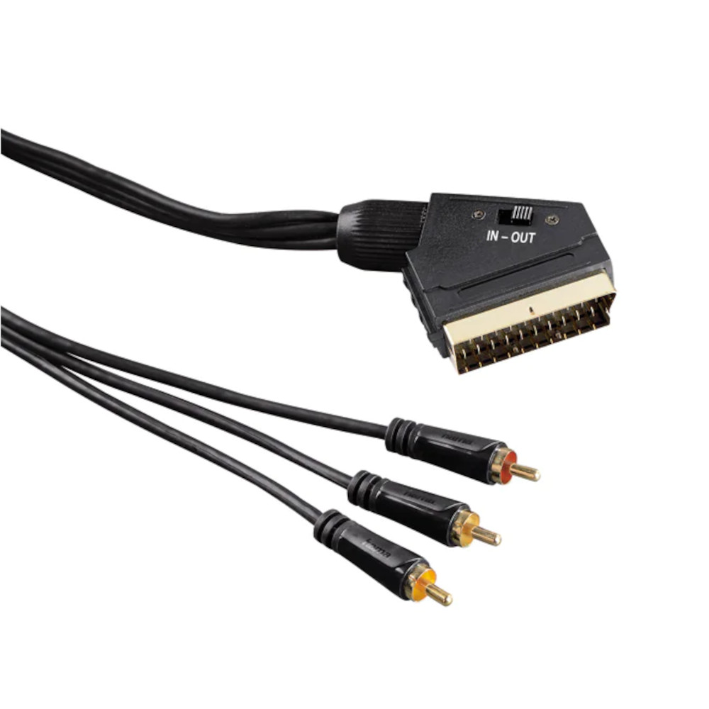 Cablu AV Hama 122163, SCART plug - 3x RCA plugs, 1.5m