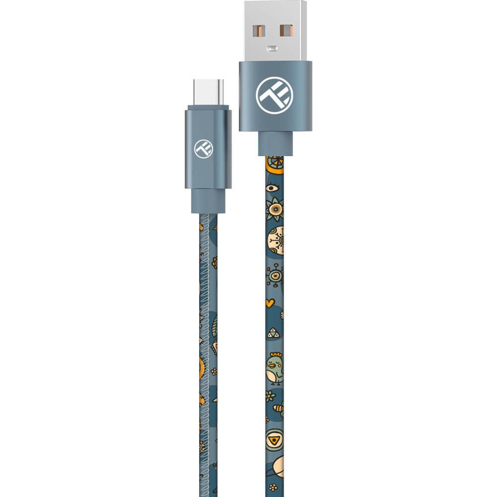 Cablu de date Tellur Graffiti TLL155671, USB-A - Type-C, 1m, Albastru