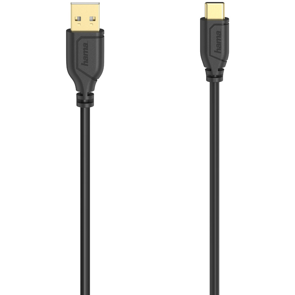  Cablu USB-C Hama "Flexi-Slim" 200634, 480 Mbit/s, 0.75 m, Negru 