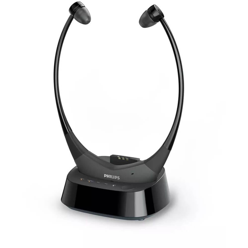 Casti audio TV In-Ear Philips TAE8005BK/10, Wireless, Bluetooth, Autonomie 12h, Negru