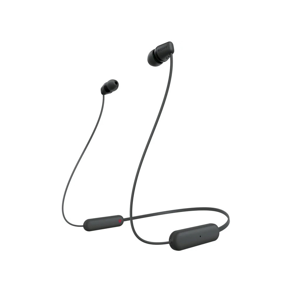 Casti In-Ear Sony WI-C100B, Wireless, Bluetooth, IPX4, Microfon, Fast pair, Autonomie 25 ore, Negru