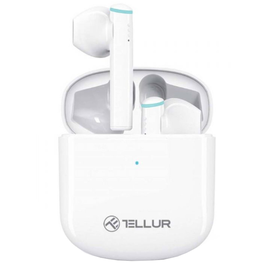 Casti audio In-Ear Tellur Aura, True Wireless, Bluetooth, Alb