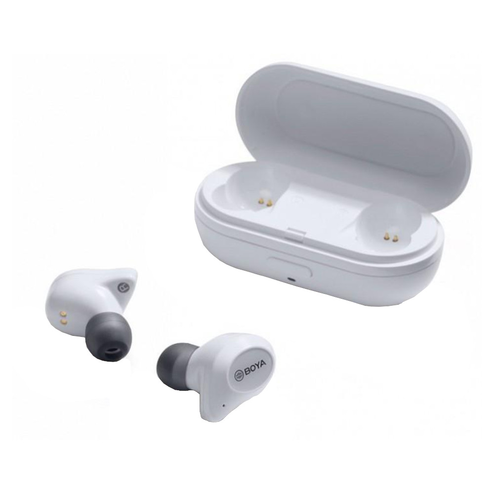 Casti True Wireless Boya Stereo, Bluetooth V5.0, Usb-c, In-ear, Alb