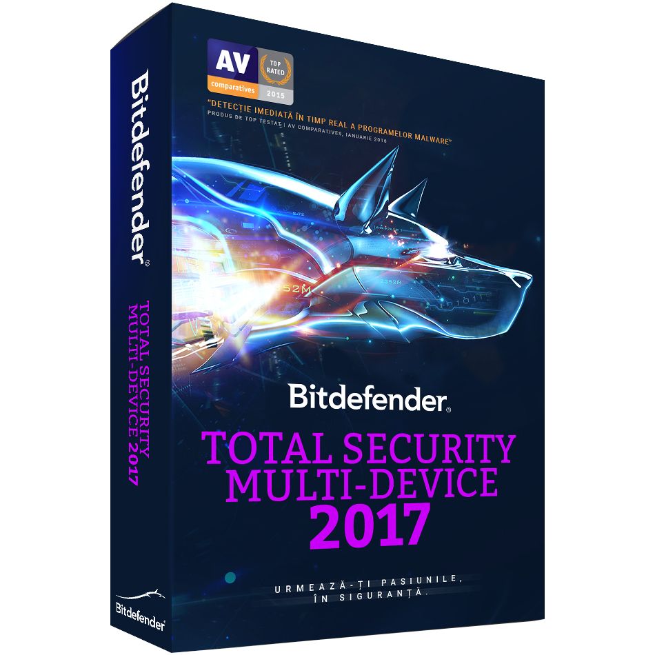 Bitdefender Total Security Multi-Device, 2017, 1 an, 3 device-uri