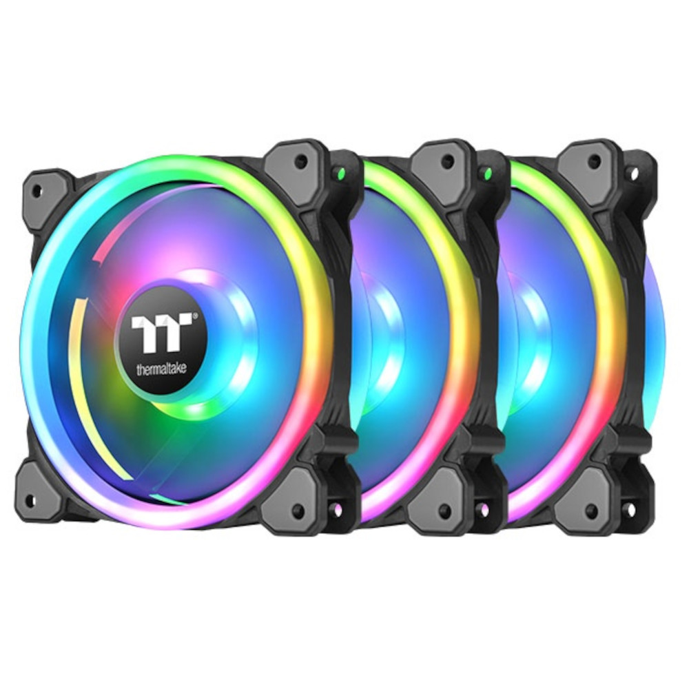 Ventilator Thermaltake Riing Trio 12, 120mm, 500 - 1500 rpm, Iluminare RGB, 3 pack