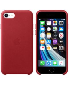 Husa de protectie Apple Leather pentru iPhone SE (2020), Rosu_1