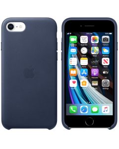 Husa de protectie Apple Leather pentru iPhone SE (2020), Albastru_1