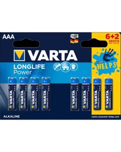 Baterie Varta Longlife Power AAA, 6+2 buc