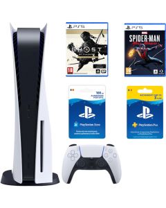 Consola PS5 SONY B Chassis 825GB, Ghost Director's Cut, Spider-Man Morales, Card 100+90 Zile