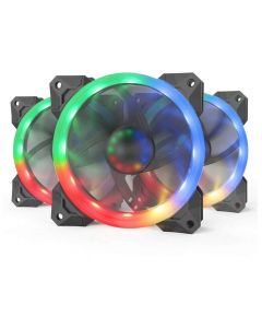 Ventilator Redragon F008, 120mm, 1200RPM, Iluminare RGB, 3 Pack
