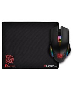 Mouse gaming si mousepad Tt eSPORTS Talon Elite, Iluminare RGB, Negru