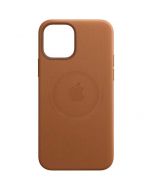 Husa de protectie Apple Leather pentru iPhone 12/12 Pro, MagSafe, Saddle Brown