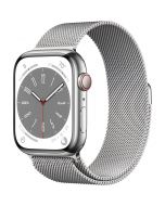Apple Watch Series 8 GPS + Cellular, 45mm, Silver Stainless Steel Case lateral