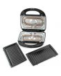 Sandwich-Maker Zass ZSM 03,  750 W, Placi grill teflonate detasabile, Indicator LED, Picioruse antialunecare,  Negru