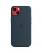 Husa de protectie Apple Silicone Case with MagSafe pentru iPhone 13, Abyss Blue