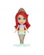 Mini papusa Disney Princess, model Ariel cu costum de sirena, 8cm