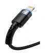 Cablu de date Tellur cu LED, Compatibil cu Iphone, 2m, Negru