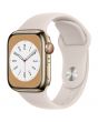 Apple Watch Series 8 GPS + Cellular, 41mm, Gold Stainless Steel Case, Starlight Sport Band