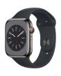 Apple Watch Series 8 GPS + Cellular, 45mm, Graphite Stainless Steel Case, Midnight Sport Band
