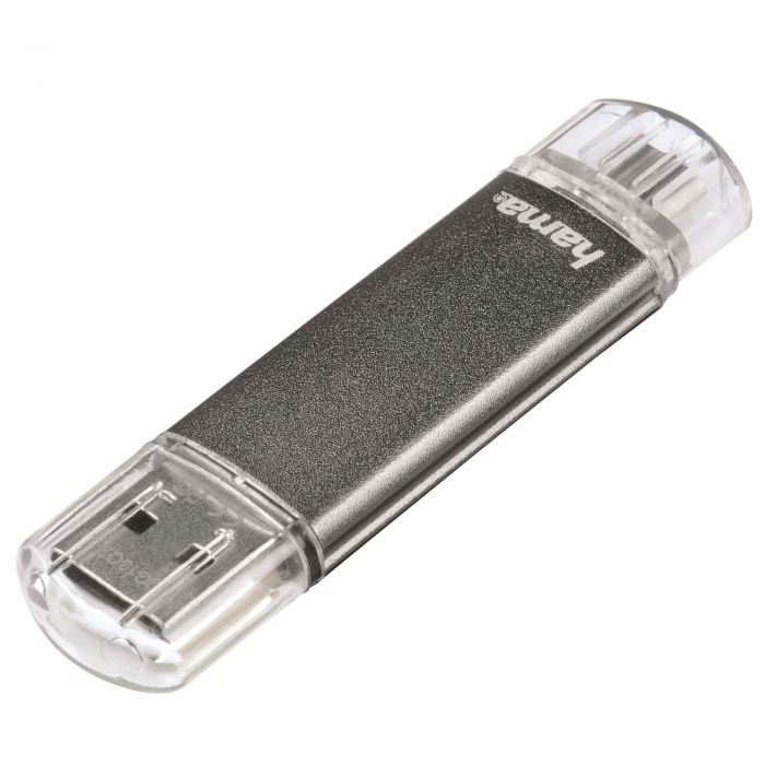 Memorie USB Hama 123925 Laeta Twin, 32GB, OTG, USB 2.0, Gri