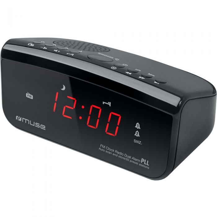 Radio cu ceas Muse M-12 CR, Dual Alarm, LED, Negru