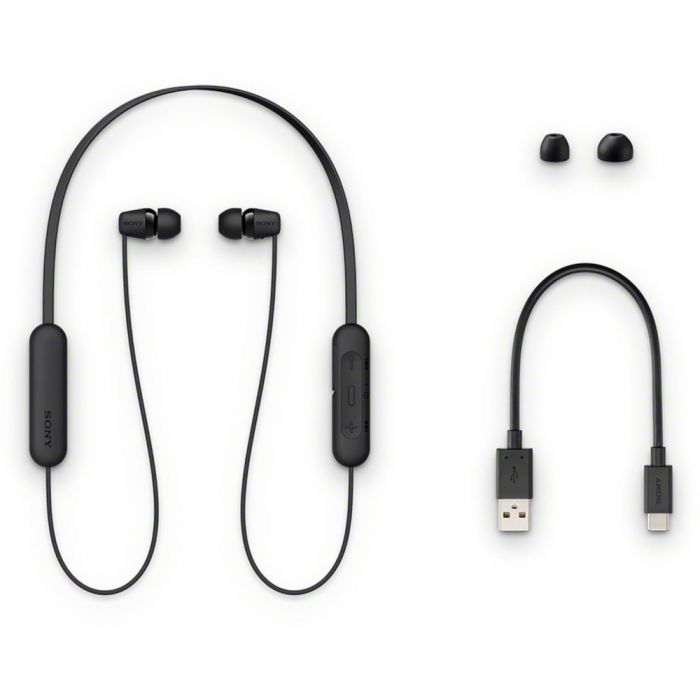 Casti audio In-Ear Sony WIC200B, Bluetooth, Negru
