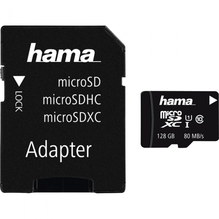 Card de memorie Hama 124158, microSDXC, 128GB, Clasa 10 + Adaptor