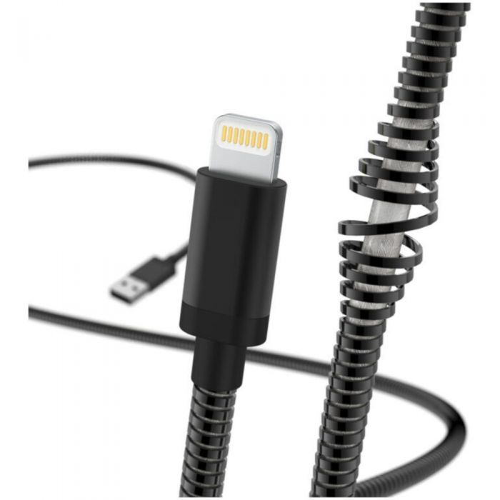 Cablu de date Hama Metal 183339, USB, compatibil iPhone, 1.5 m, Negru
