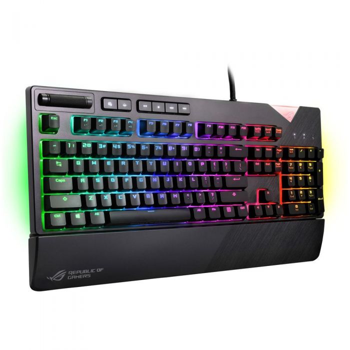 Tastatura gaming mecanica Asus ROG Strix Flare, Cherry MX Red, RGB, Negru