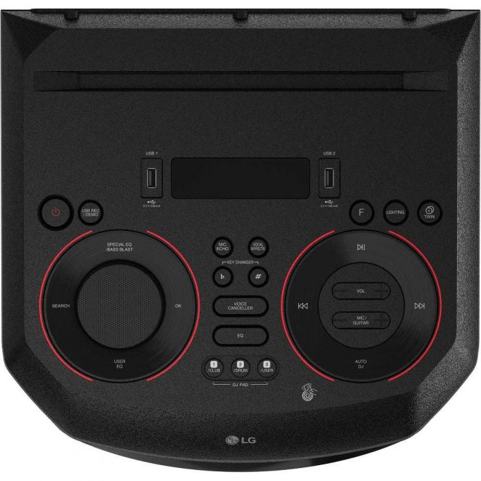 Sistem audio LG XBOOM RN7, Bluetooth, Karaoke Creator, Party Lighting, Double Bass-Boost, Negru