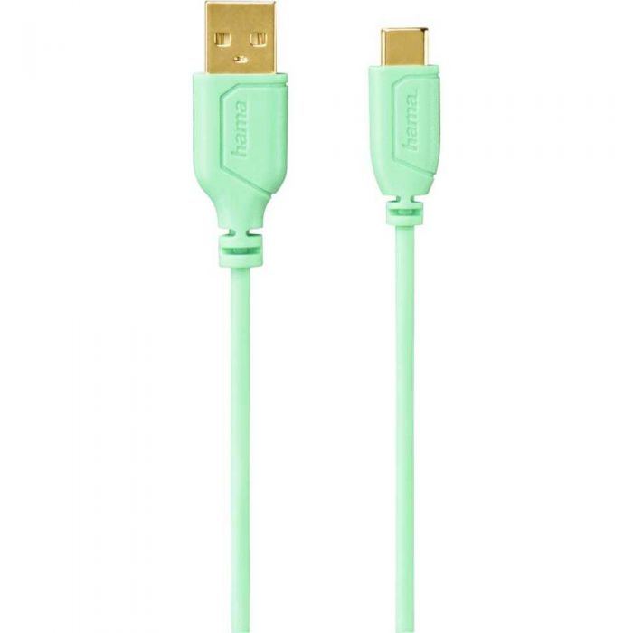 Cablu de date Hama Flexi-Slim, Type-C, 0.75m, Verde