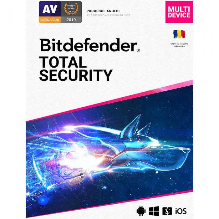 Bitdefender Antivirus Total Security 2021, 1 an, 3 dispozitive