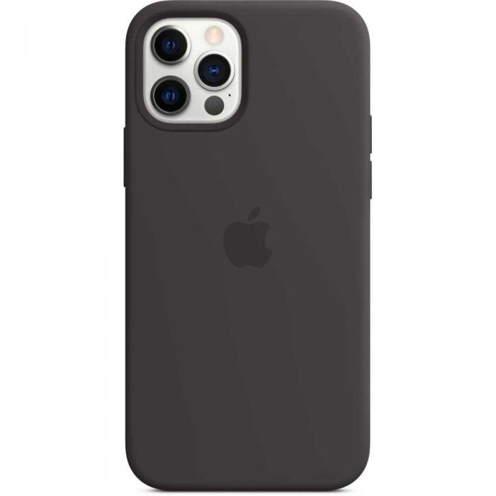 Husa de protectie Apple Silicone pentru iPhone 12 Pro Max, MagSafe, Negru