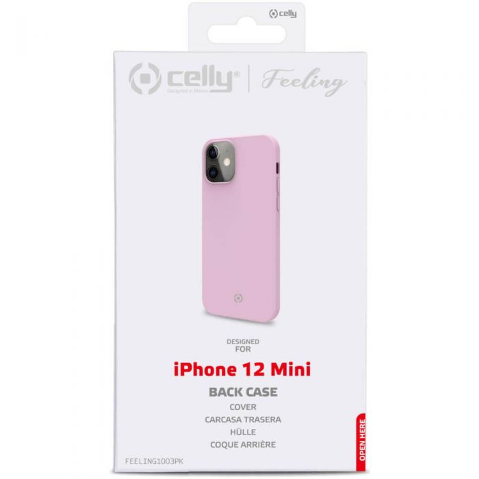 Husa de protectie Celly Feeling pentru iPhone 12 Mini, Roz