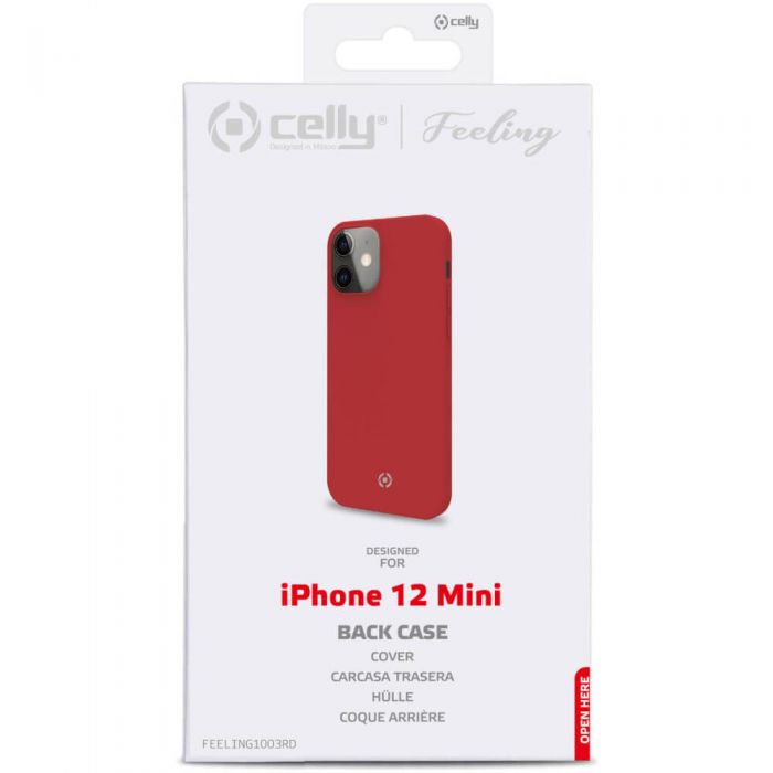 Husa de protectie Celly Feeling pentru iPhone 12 Mini, Rosu
