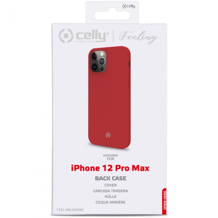 Husa de protectie Celly Feeling pentru iPhone 12 Pro Max, Rosu